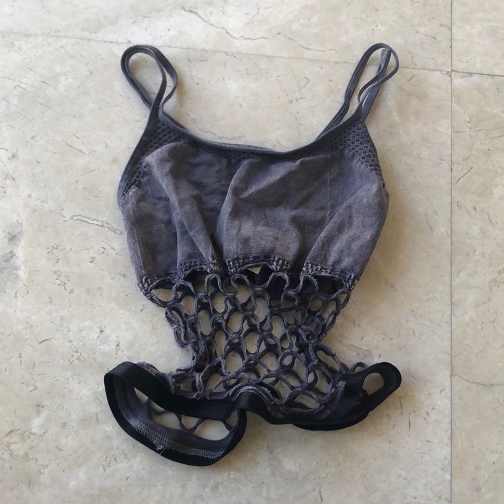 LF fishnet crop top